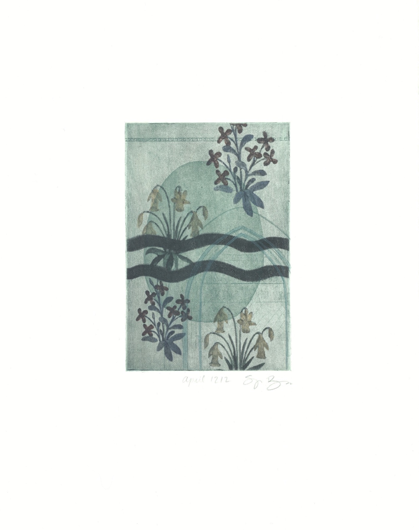 Teal Medieval Tapestry Garden Print